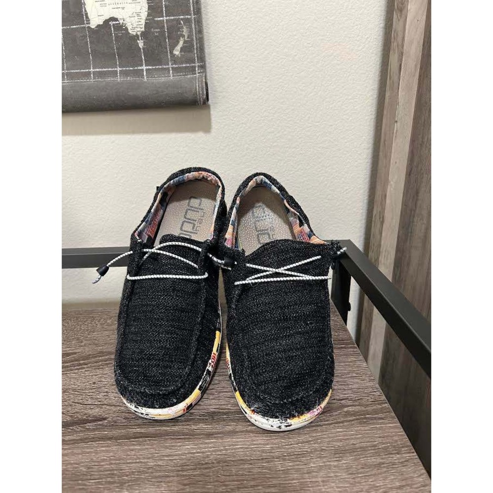 Hey Dude Wendy Print Black Geo Slip On Loafers Mens 10 121414811 Skater *wear
